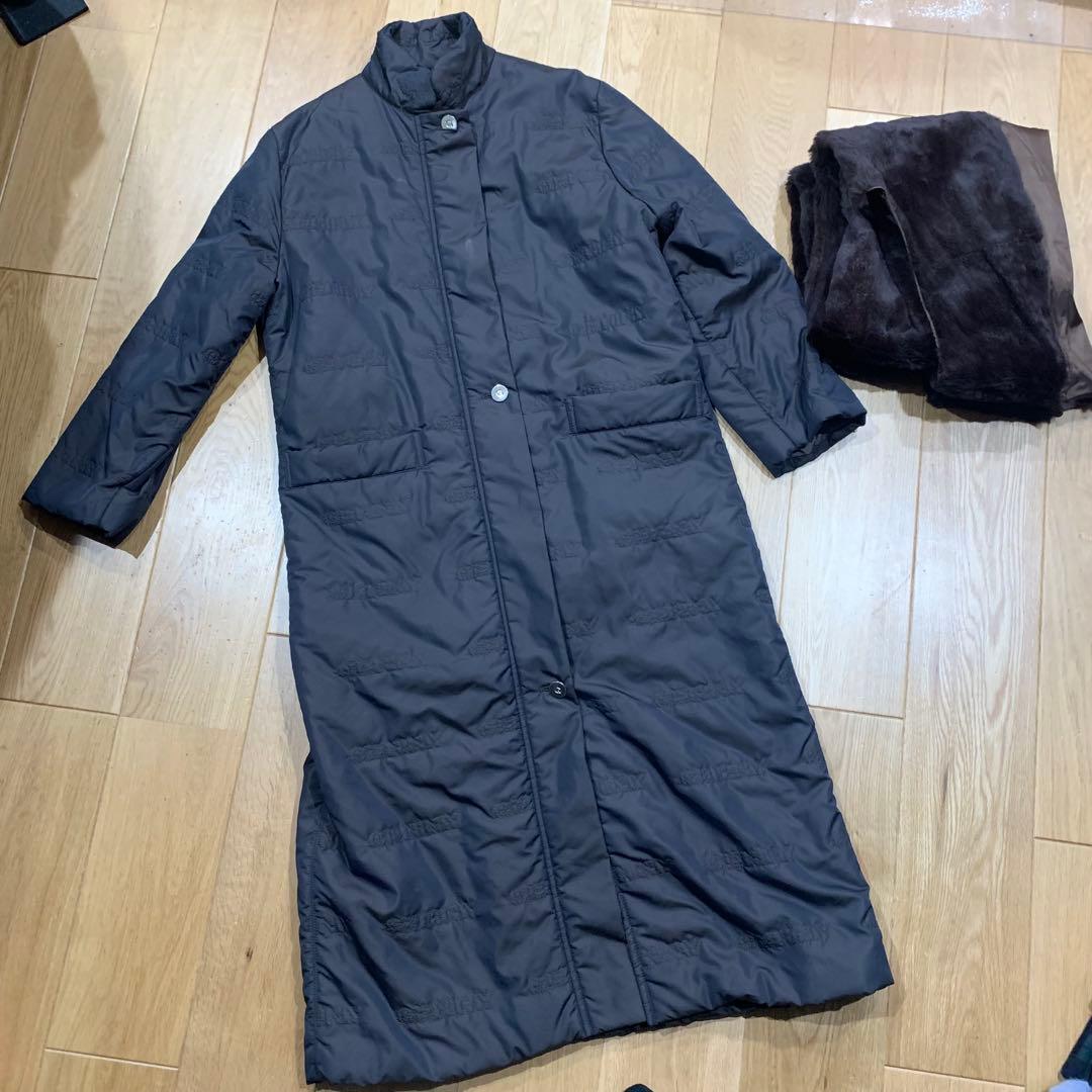 GENNY ジェニー リアルファーライナーロングコート イタリア40ヴェルサーチ