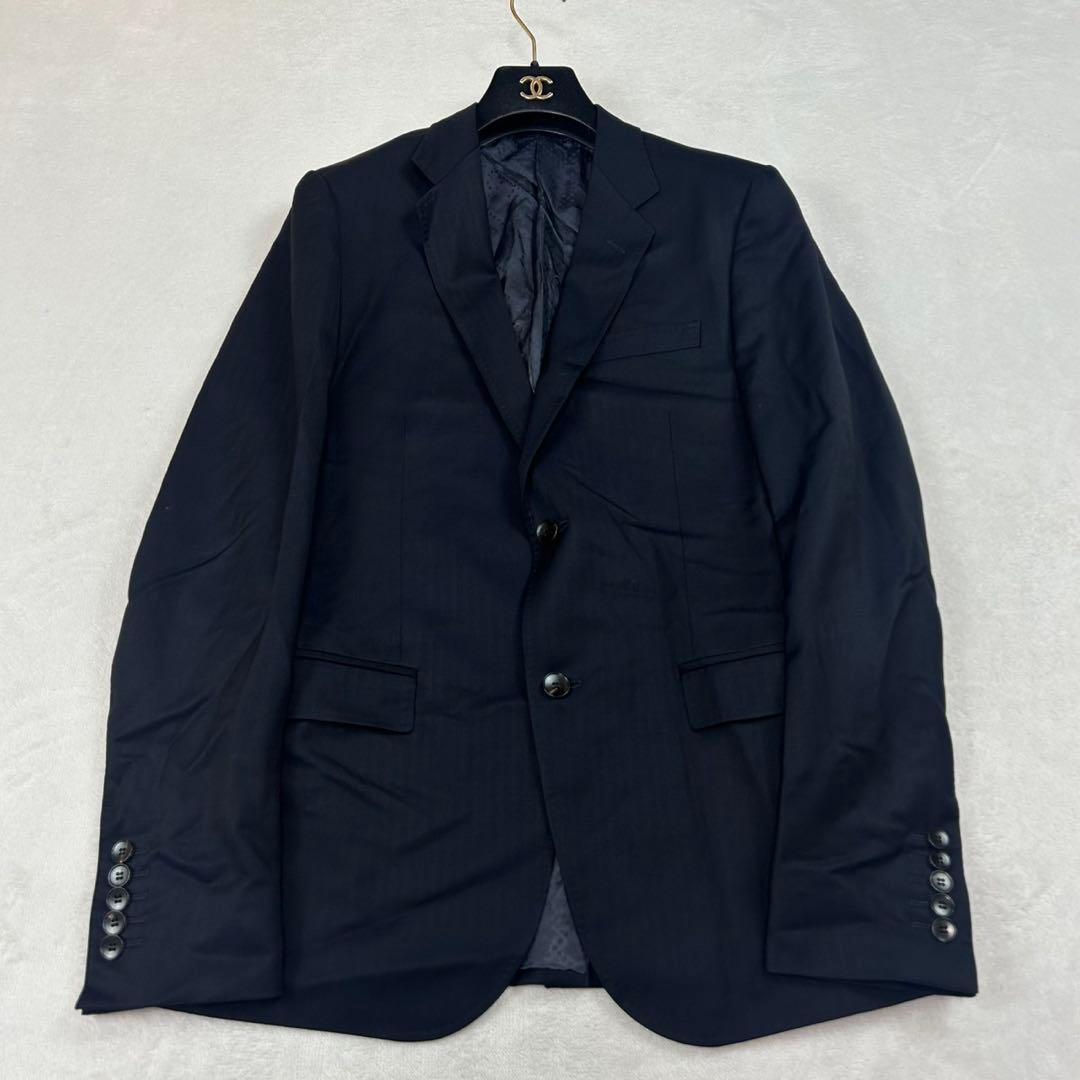J603 L グッチ イタリア製 モヘア混 スーツ上下 ネイビー メンズ