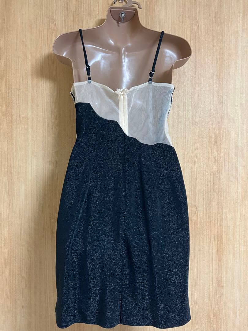 7828＊Kylie＊レッドビジュー✖️ラメ生地ストレッチドレスbkM