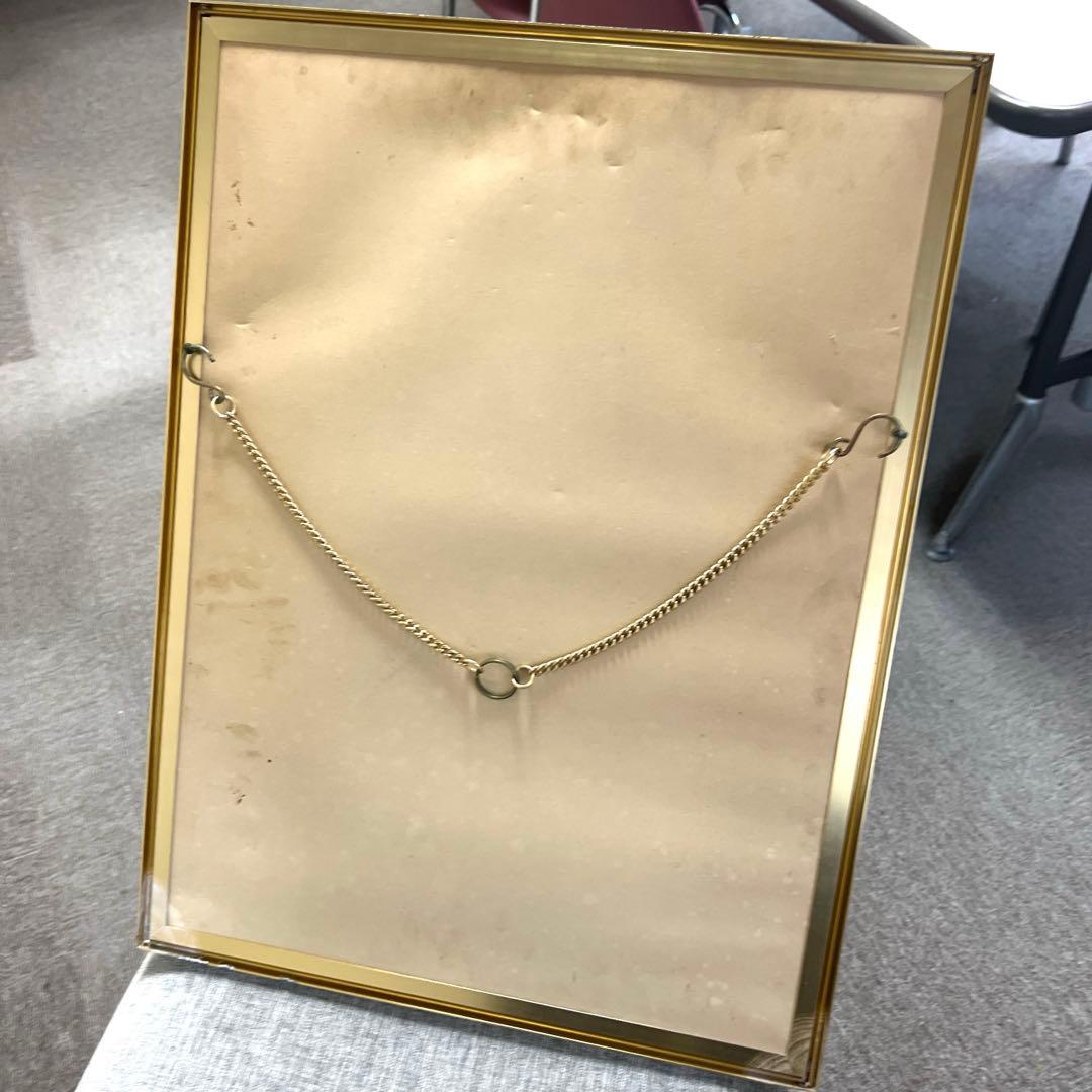 喜多川歌麿 パブミラー 浮世絵 女性と茶碗 金属製フレーム 鏡 壁掛け