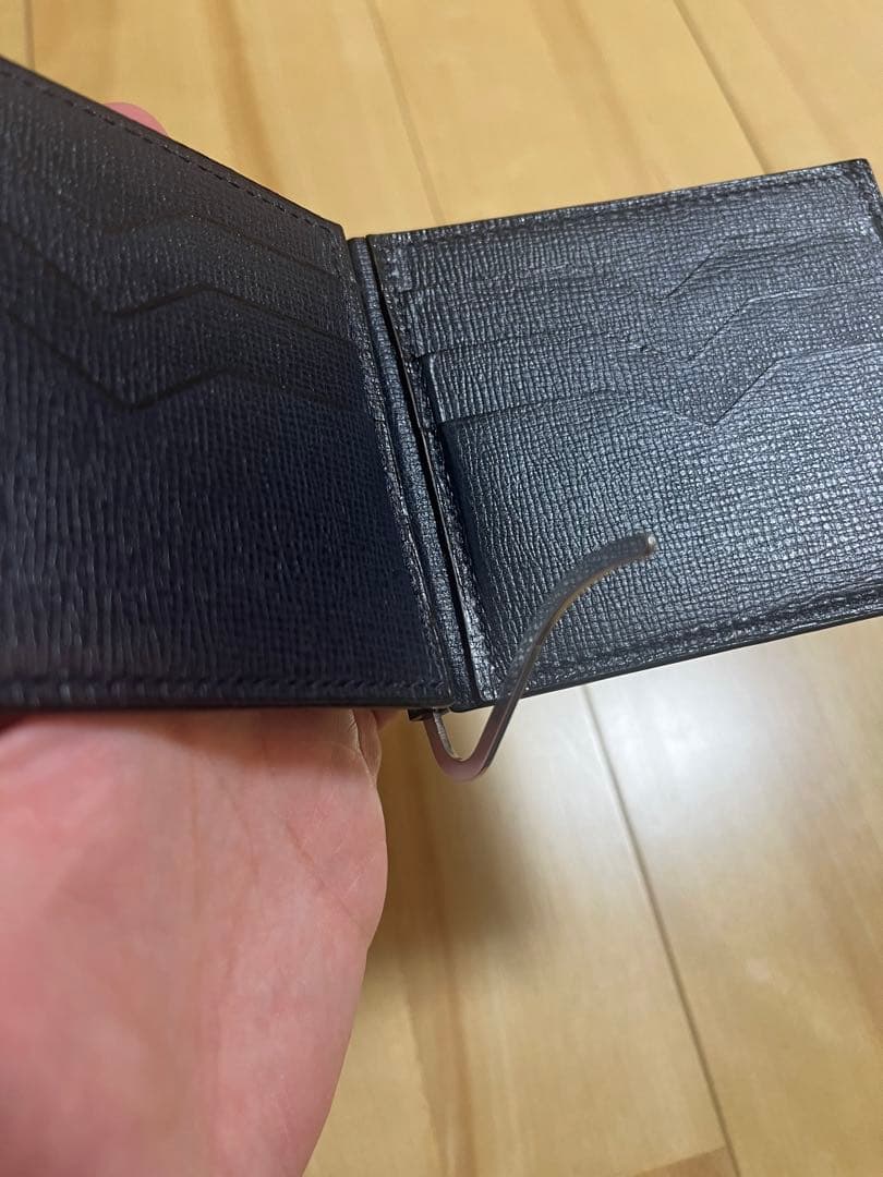 valextra ネイビーマネークリップ・ブラックケース　セット