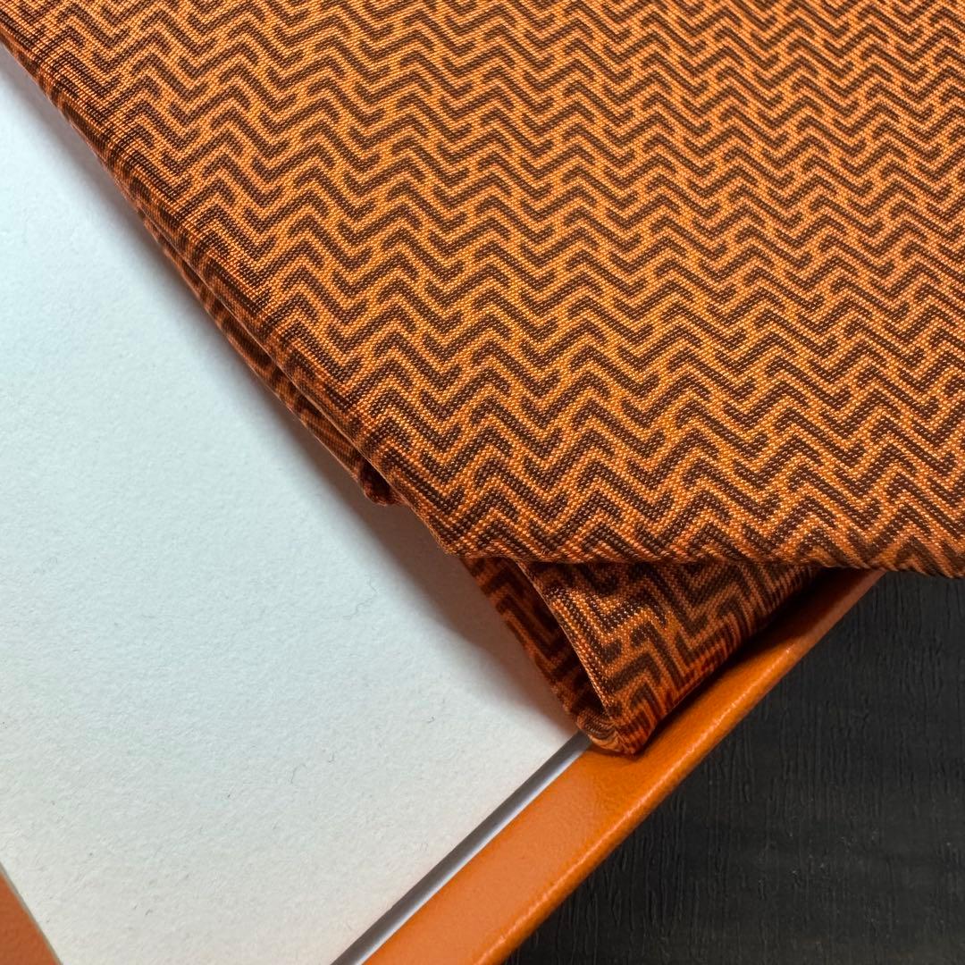 未使用 HERMES 隠しモチーフ H柄 シェブロン ネクタイ エルメスオレンジ