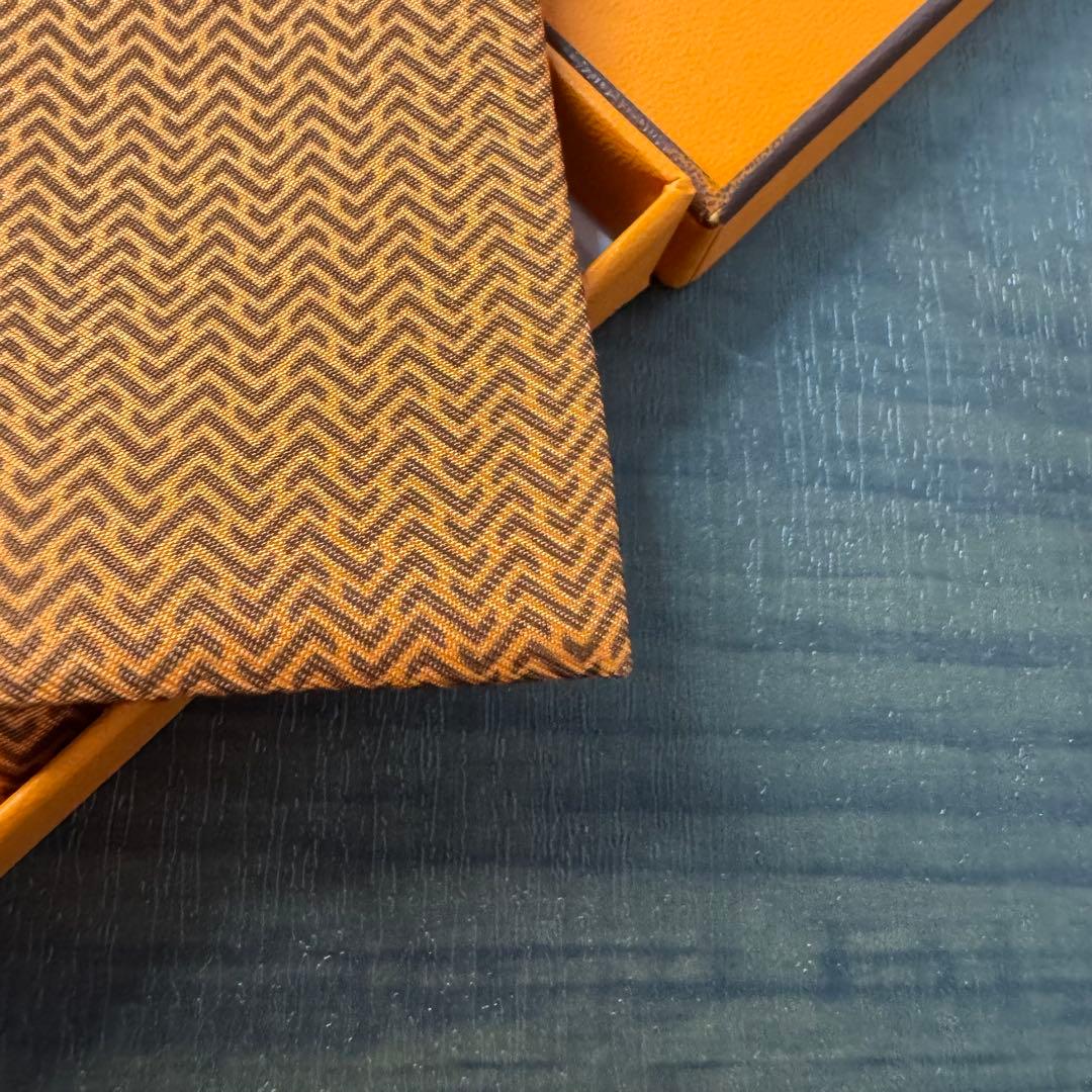 未使用 HERMES 隠しモチーフ H柄 シェブロン ネクタイ エルメスオレンジ