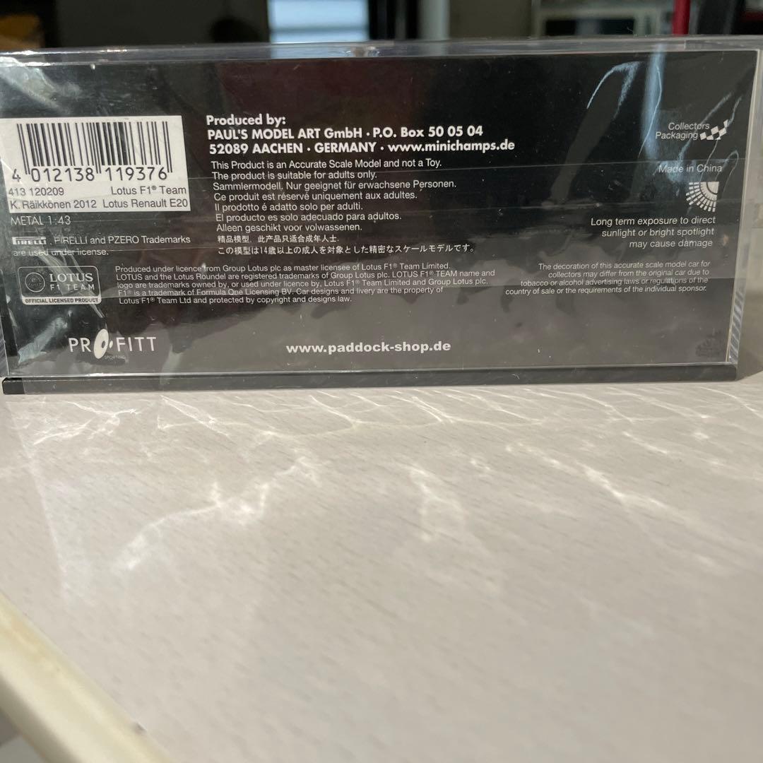 【最終値下げ】Lotus F1 ライコネン　2012年　アブダビGP優勝ミニカー