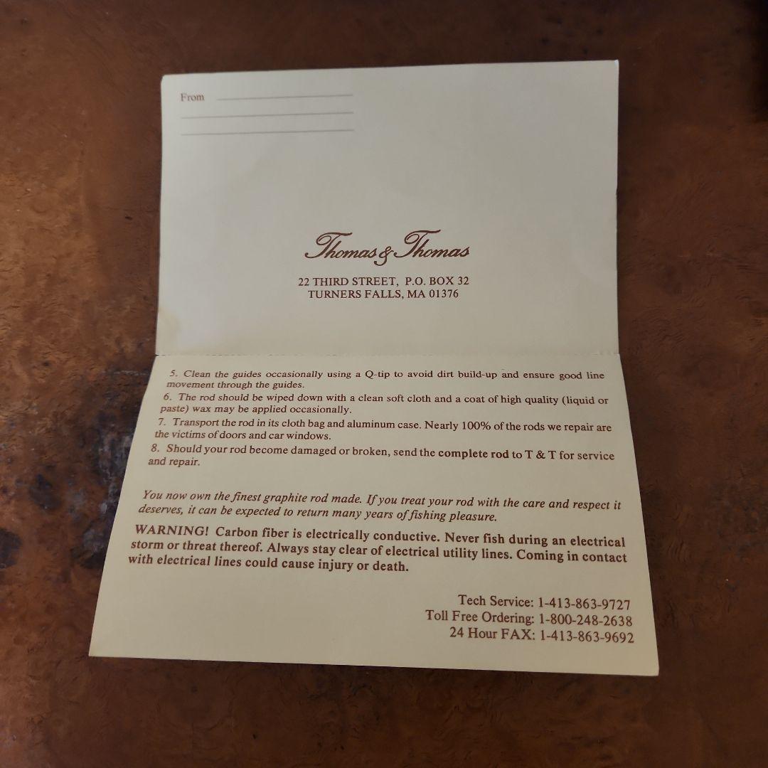 未使用Old Thomas &Thomas フライロッド 保証書有り
