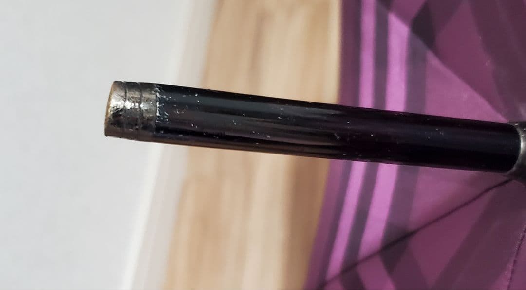 BURBERRY 紫 チェック柄ハンドルレザータイプ 長傘