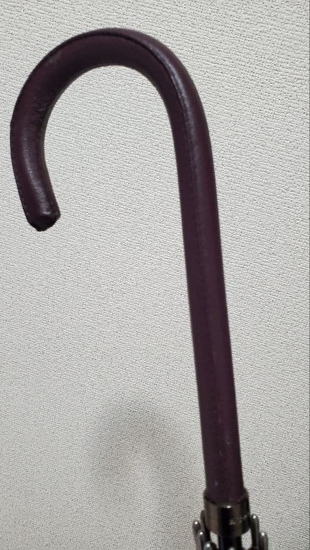 BURBERRY 紫 チェック柄ハンドルレザータイプ 長傘