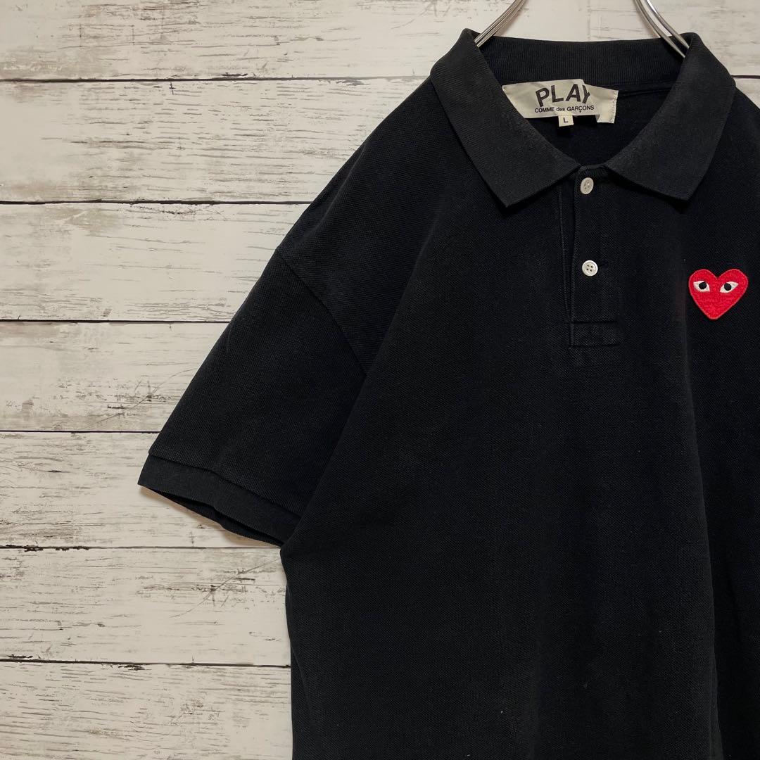 785【人気Lサイズ】プレイコムデギャルソン♤刺繍ロゴ　半袖ポロシャツ　入手困難