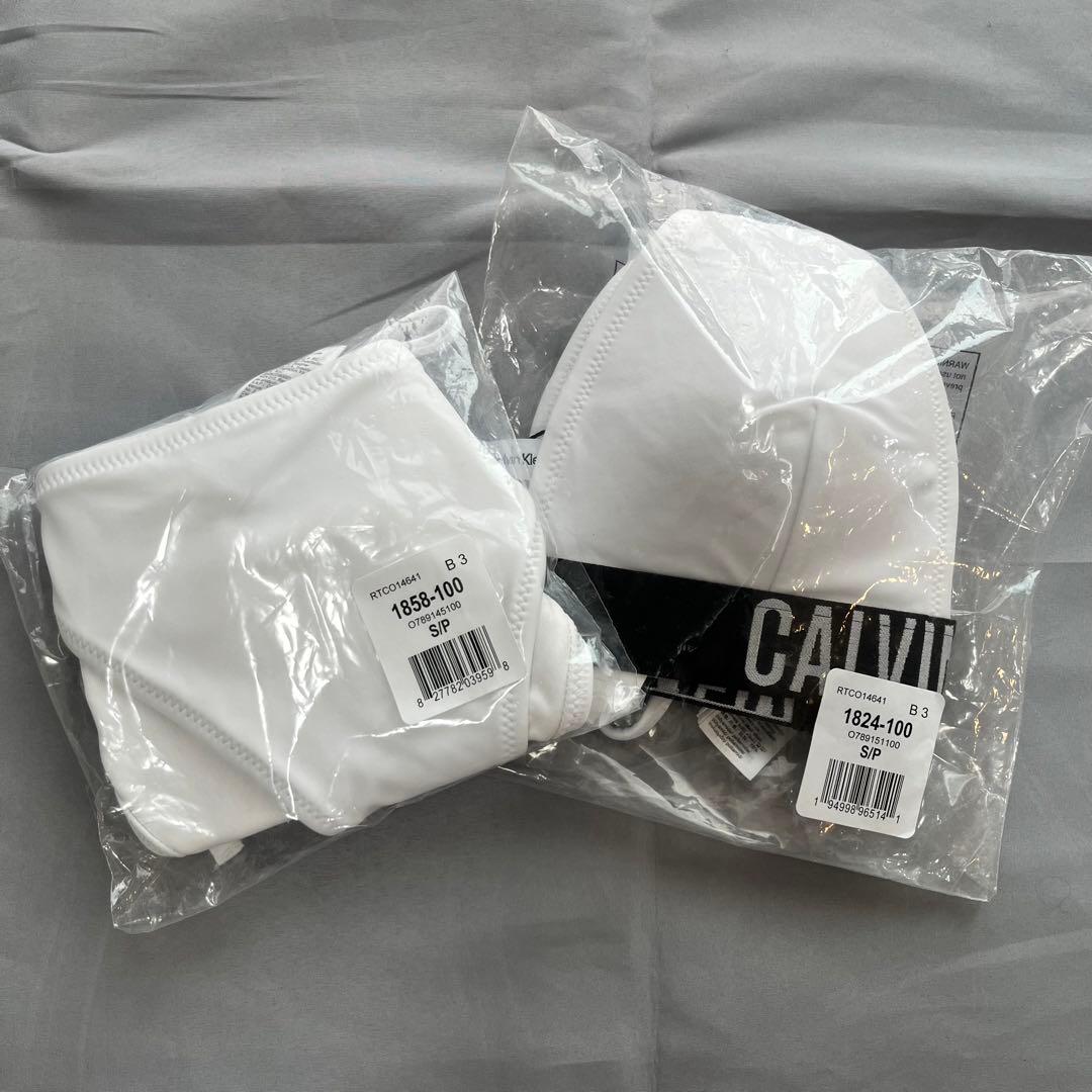 カルバンクライン スイムウェア ロゴ ホワイト 水着 ビキニ S