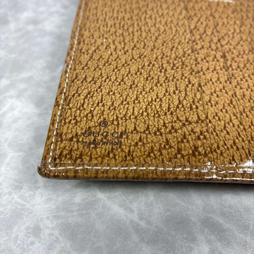【美品】GUCCI グッチ 長財布 GGキャンバス×レザー ベージュ×ブラウン