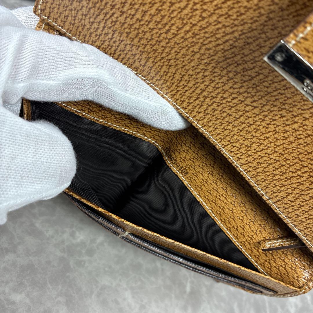 【美品】GUCCI グッチ 長財布 GGキャンバス×レザー ベージュ×ブラウン