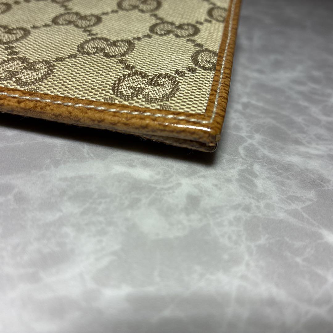 【美品】GUCCI グッチ 長財布 GGキャンバス×レザー ベージュ×ブラウン