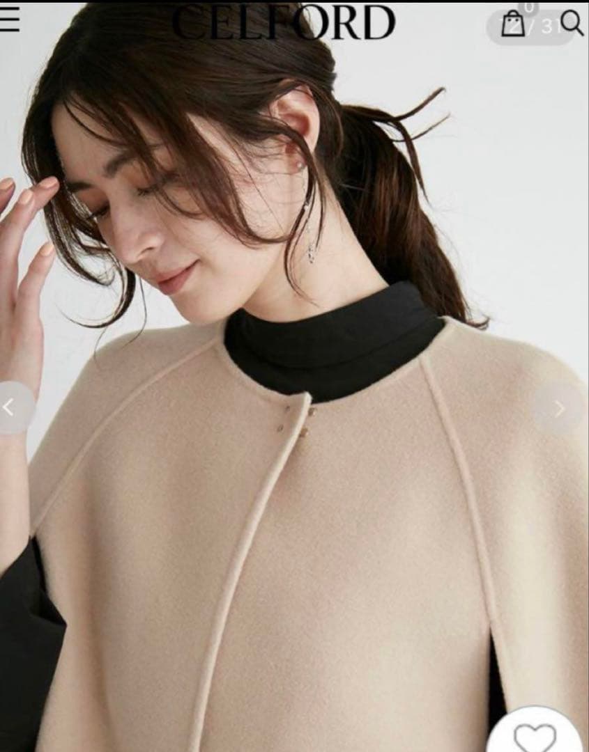 CELFORD　リバーケープジャケット キャメル