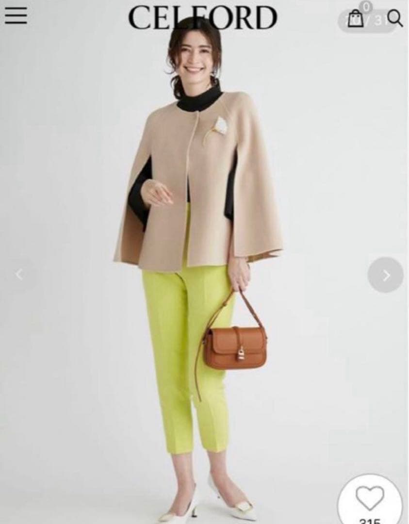 CELFORD　リバーケープジャケット キャメル