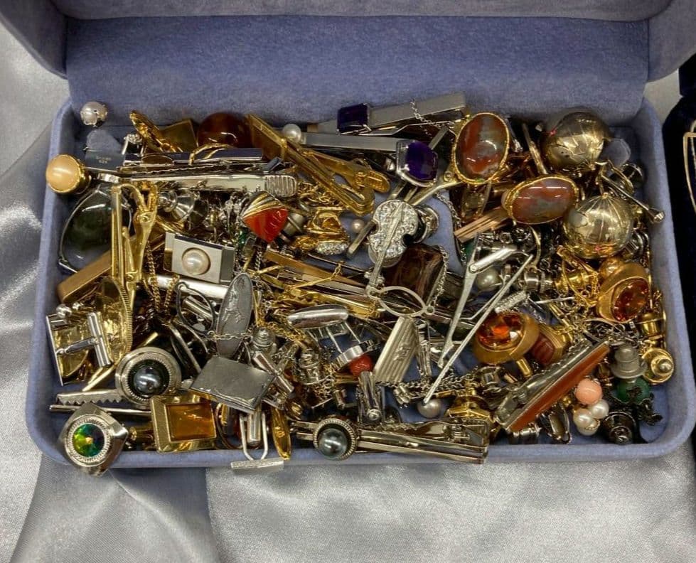 【⑲】遺品整理 ヴィンテージ タイピン・カフス・イヤリング・リング　まとめ