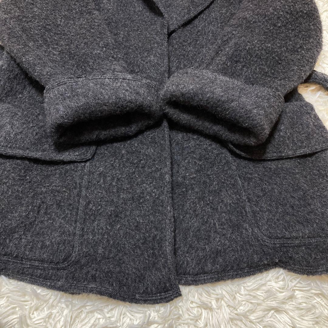 最高級白タグ✨マックスマーラ アルパカ ベルテッドラップコート 38 グレー
