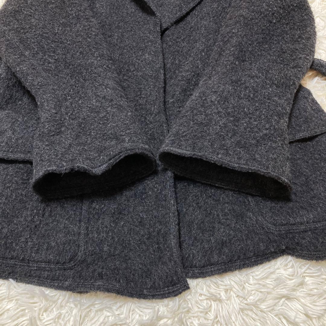 最高級白タグ✨マックスマーラ アルパカ ベルテッドラップコート 38 グレー