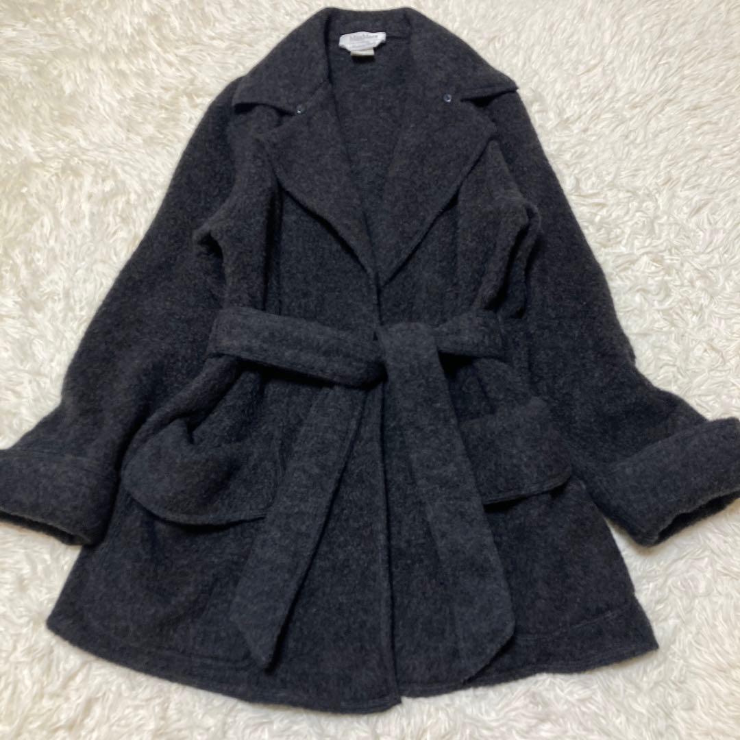 最高級白タグ✨マックスマーラ アルパカ ベルテッドラップコート 38 グレー