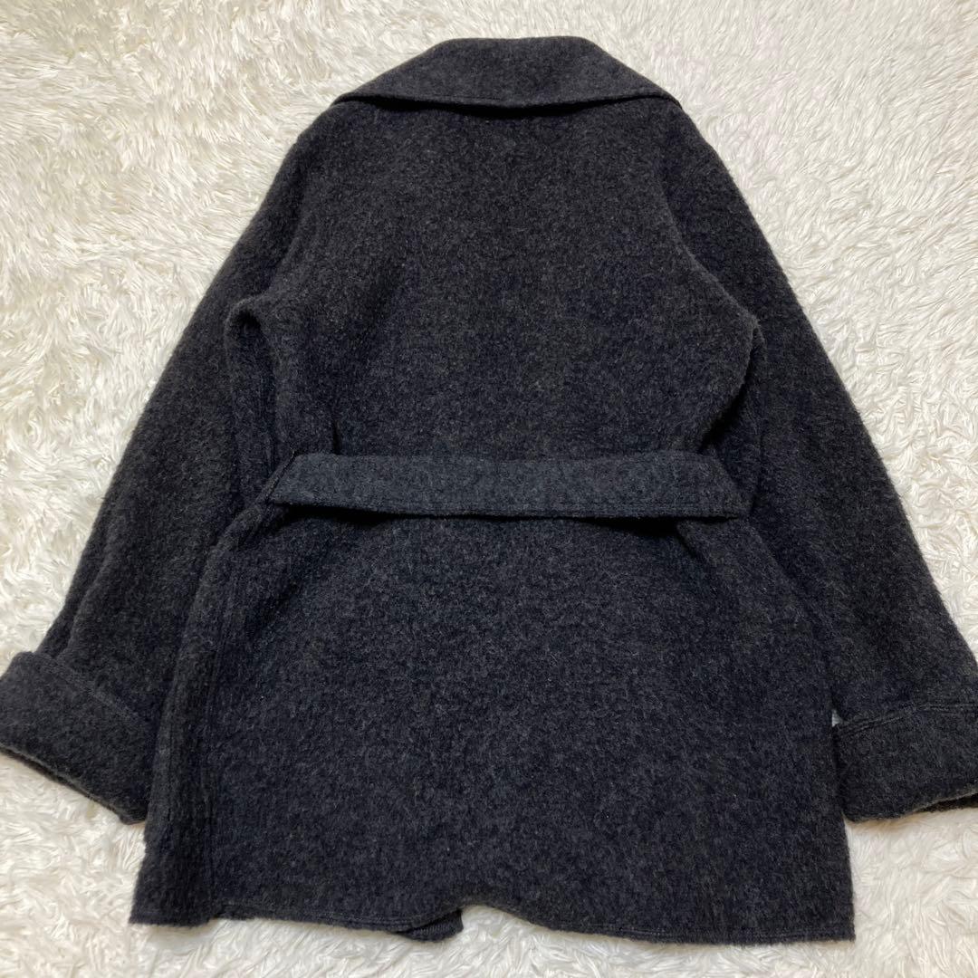 最高級白タグ✨マックスマーラ アルパカ ベルテッドラップコート 38 グレー