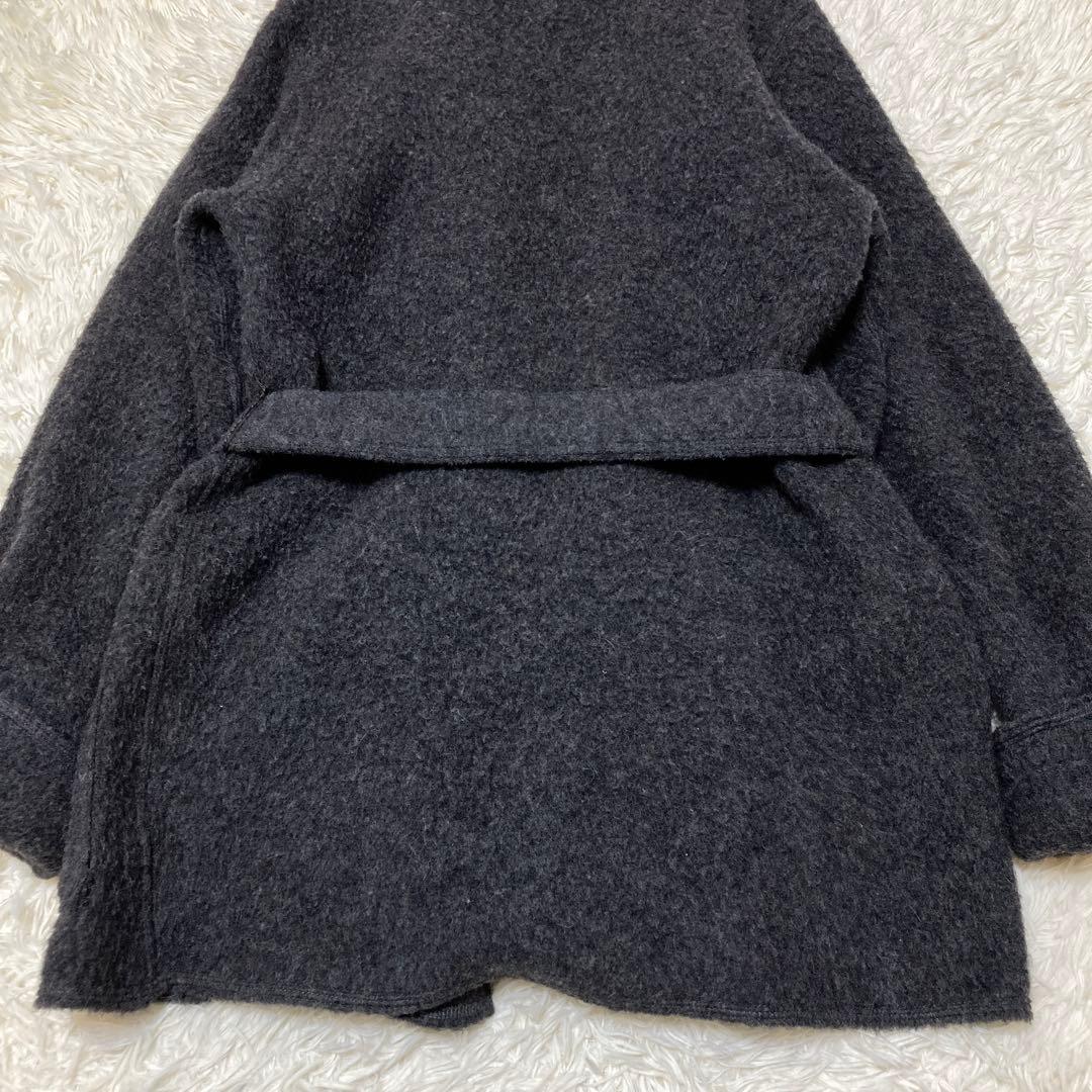 最高級白タグ✨マックスマーラ アルパカ ベルテッドラップコート 38 グレー