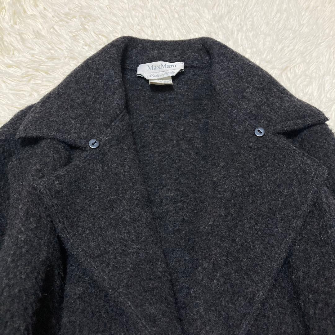 最高級白タグ✨マックスマーラ アルパカ ベルテッドラップコート 38 グレー