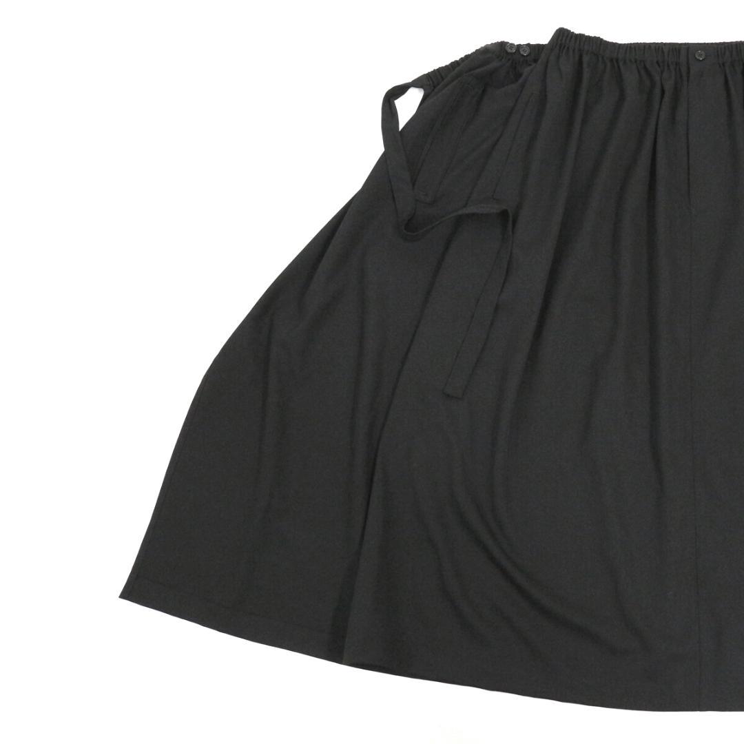 ヨウジヤマモトプールオム 09AW ウールギャバジンラップデザインロングスカート