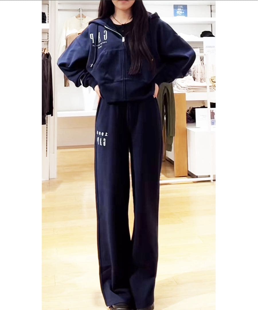 30thアニバーサリー ヘビーウェイトフレンチテリー GAPロゴパーカーネイビー