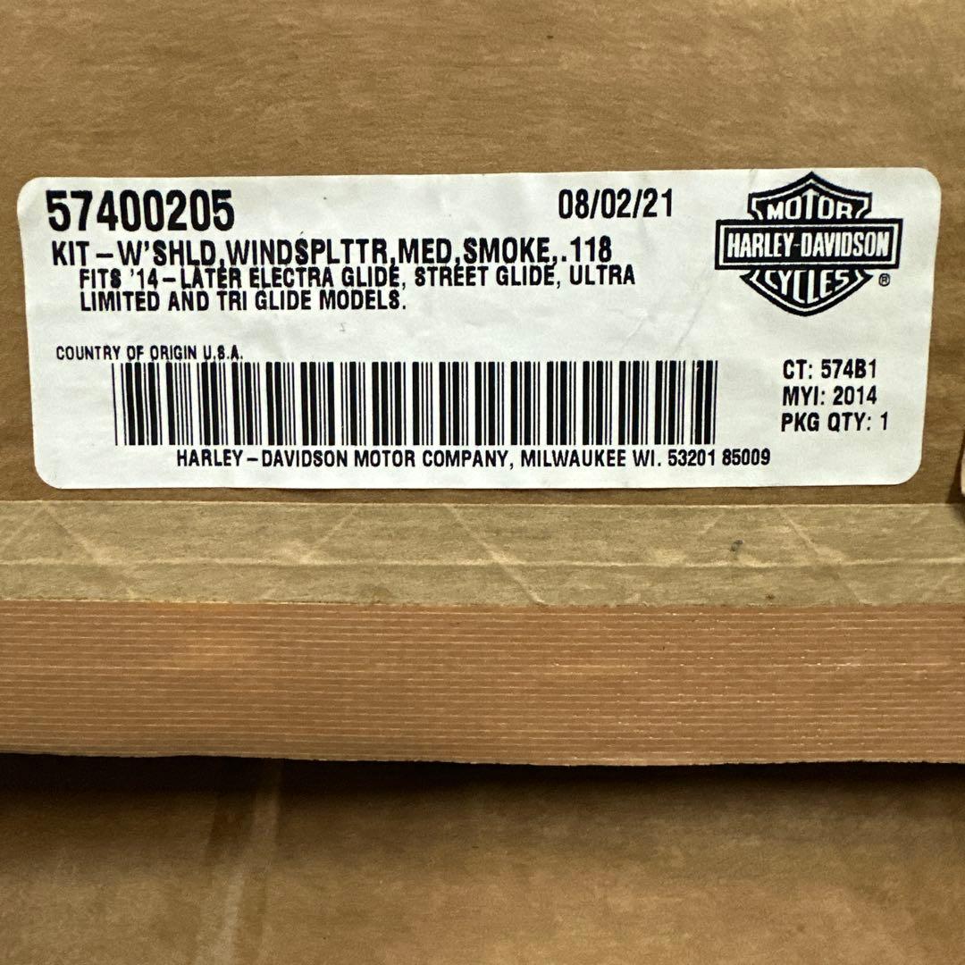 ハーレー純正ウインドスプリッターウインドシールド114mm高ダークスモーク
