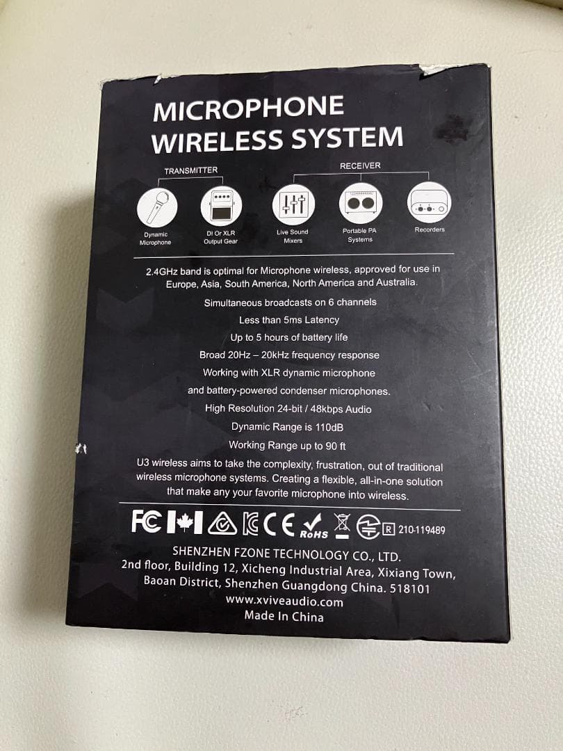 山高水長　Xvive ワイヤレスマイクシステム 中古品