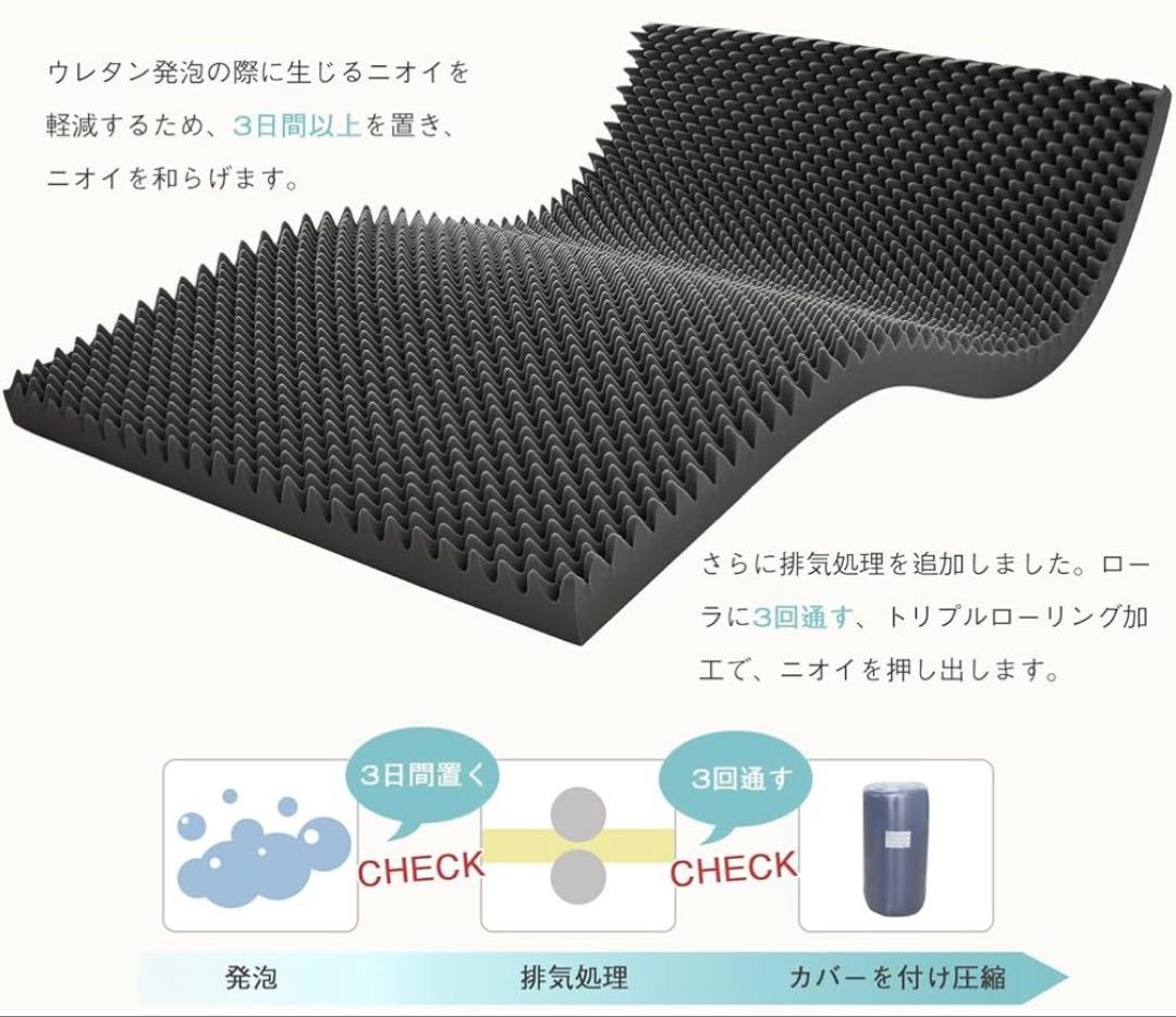 高反発マットレス ダブル 極厚10㎝ ベットマット 凹凸加工 体圧分散 敷布団