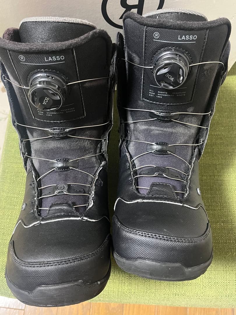 RIDE LASSO 26 スノーボードブーツ 黒 ワイヤー新品交換済 予備付き