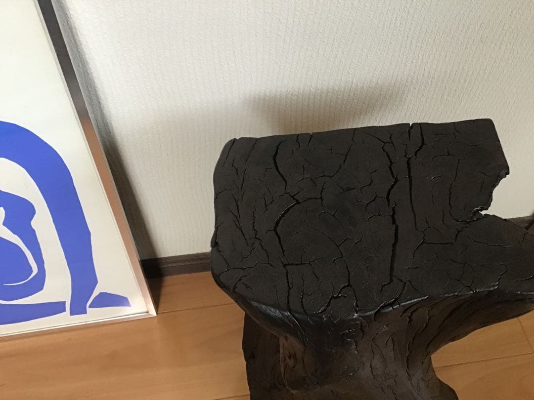 鳥海山神代欅の木製スツール 埋もれ木　自然形状　超稀少