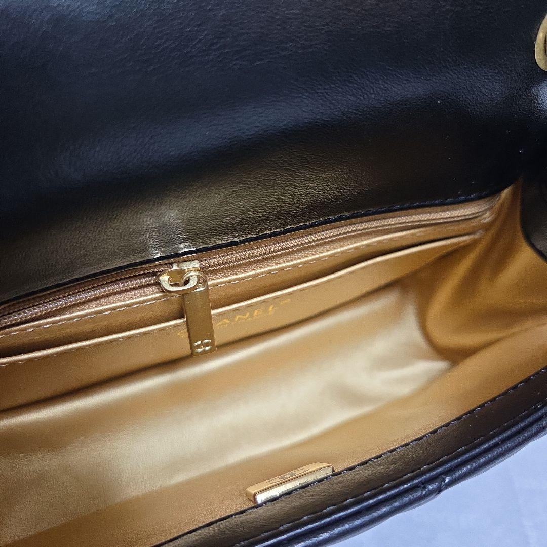 黒 レザー キルティング バッグ