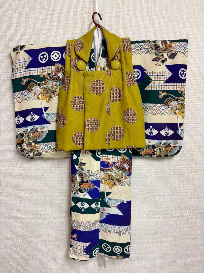3歳　男の子　被布　アンティーク着物