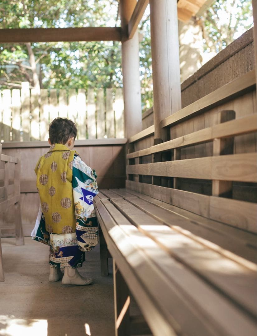 3歳　男の子　被布　アンティーク着物