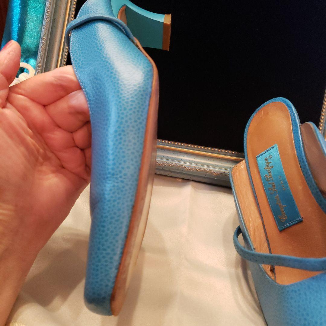 フランス⭐で ブルーのお店で バックと靴を揃えて買った⭐ローヒール靴です