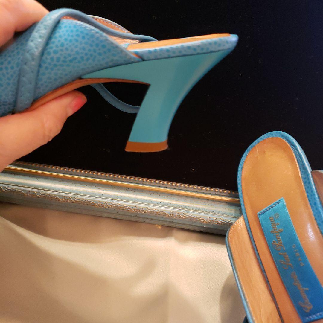 フランス⭐で ブルーのお店で バックと靴を揃えて買った⭐ローヒール靴です