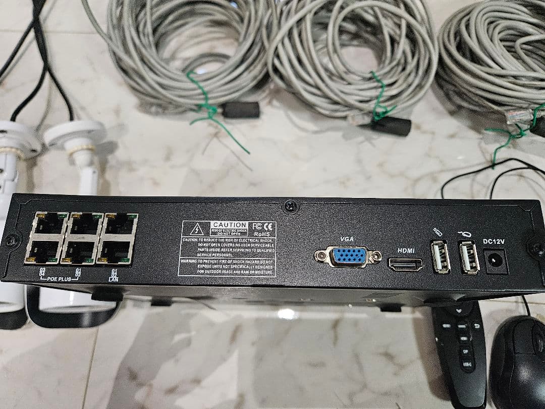 防犯カメラ 3台セット レコーダー付き　LANケーブルタイプ