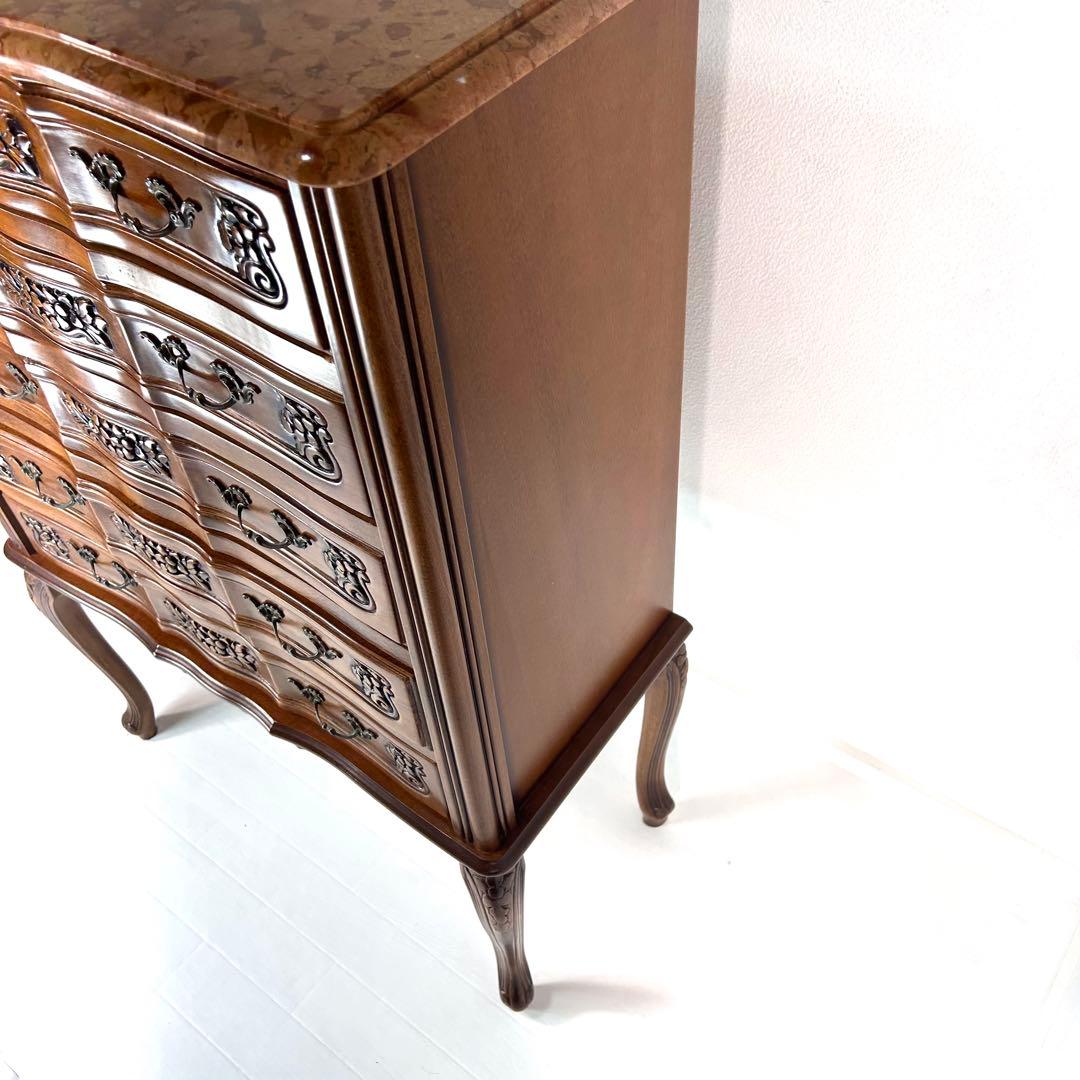 【希少】クラウディオ 猫脚 5段チェスト アンティーク イタリア製 大理石 天板