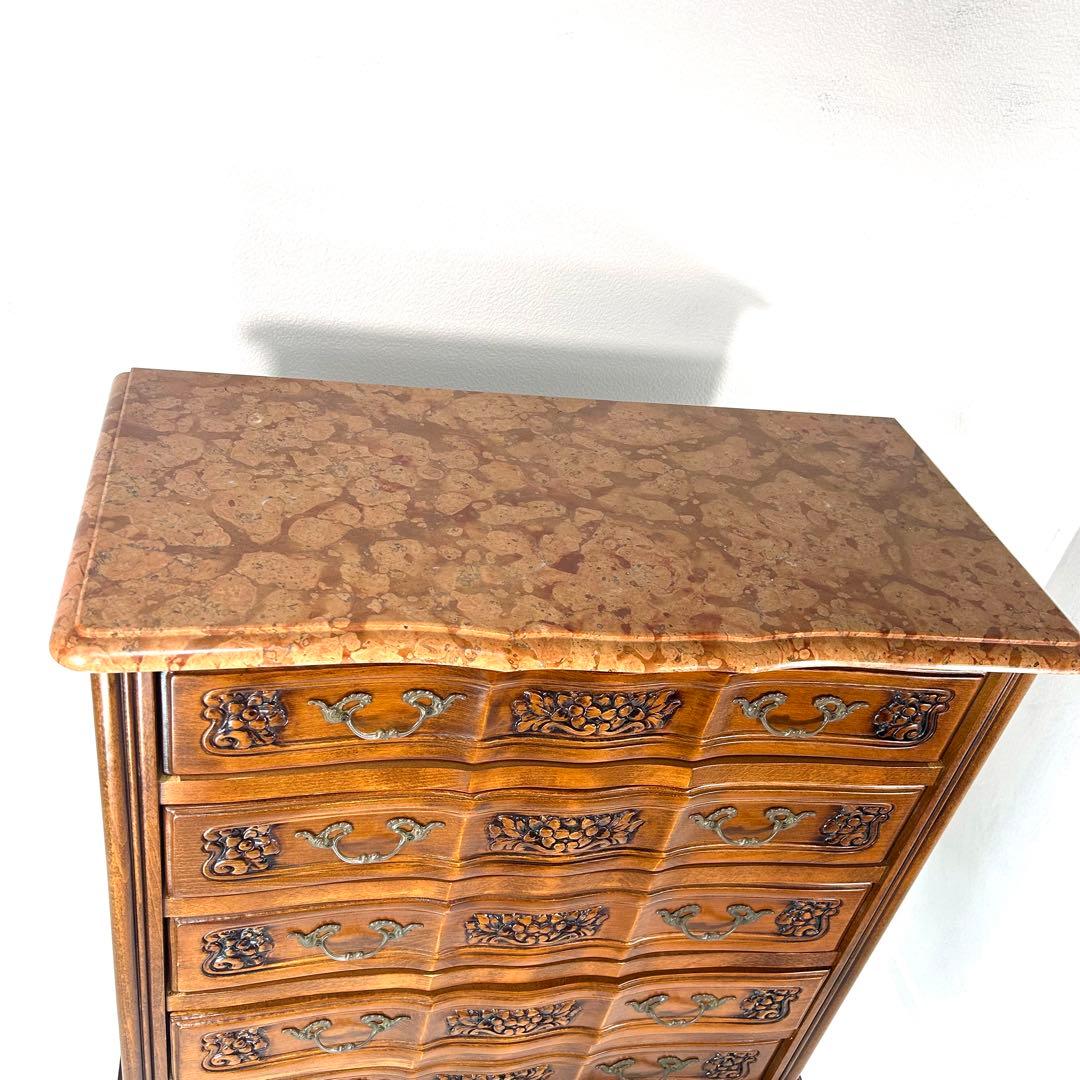 【希少】クラウディオ 猫脚 5段チェスト アンティーク イタリア製 大理石 天板