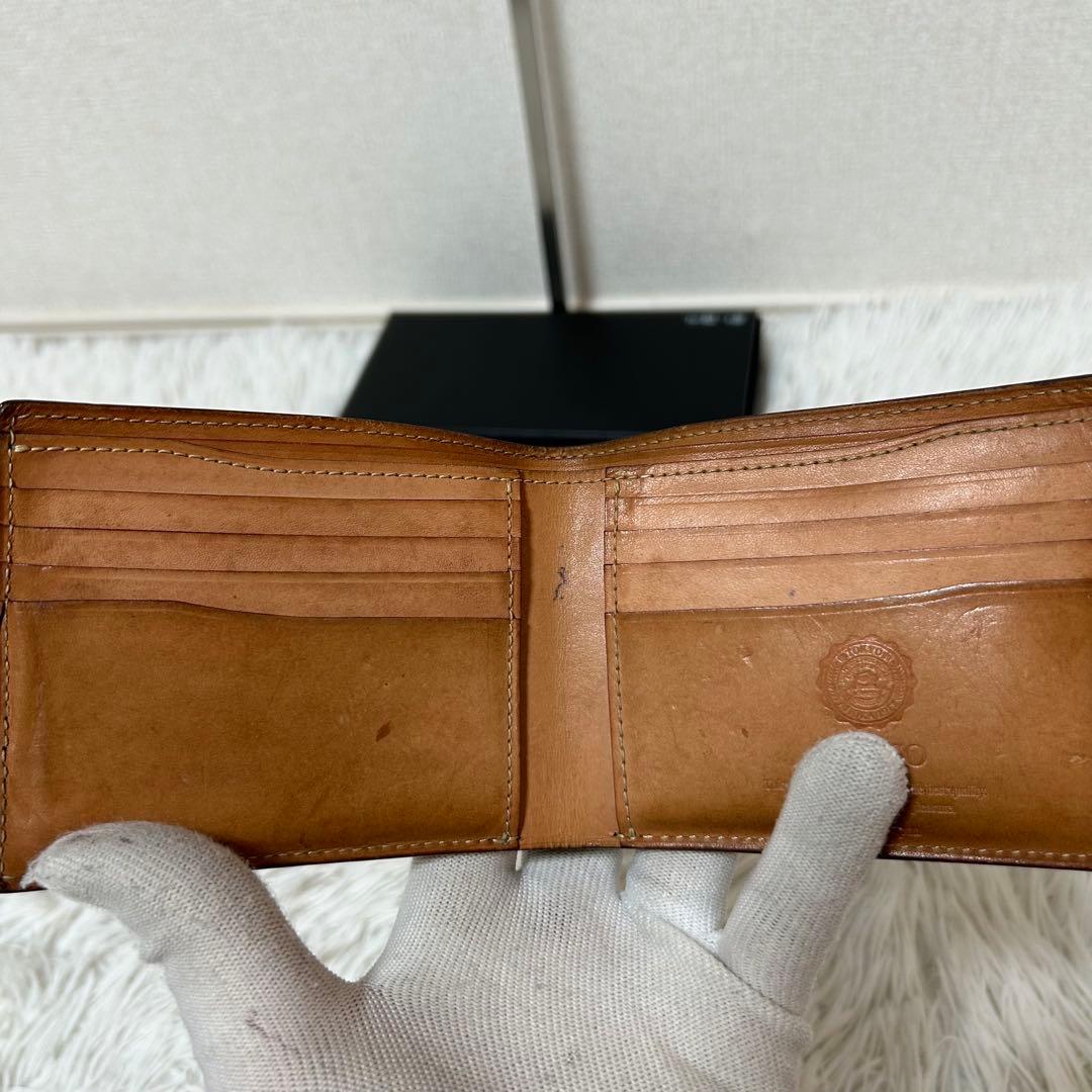 【美品✨コードバン/光沢】ガンゾ　二つ折り財布　ブラック　本革　札入れ　人気商品