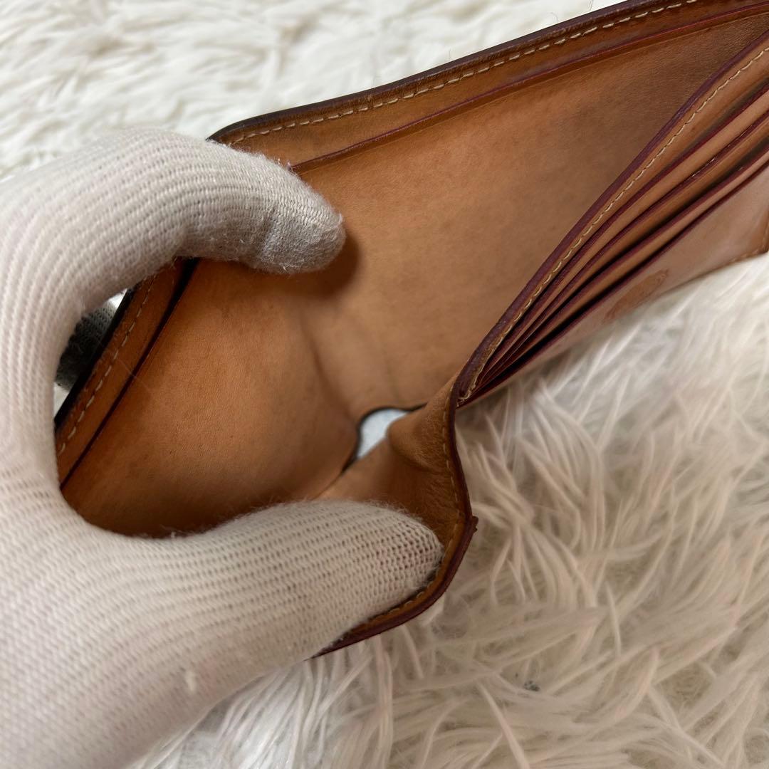 【美品✨コードバン/光沢】ガンゾ　二つ折り財布　ブラック　本革　札入れ　人気商品