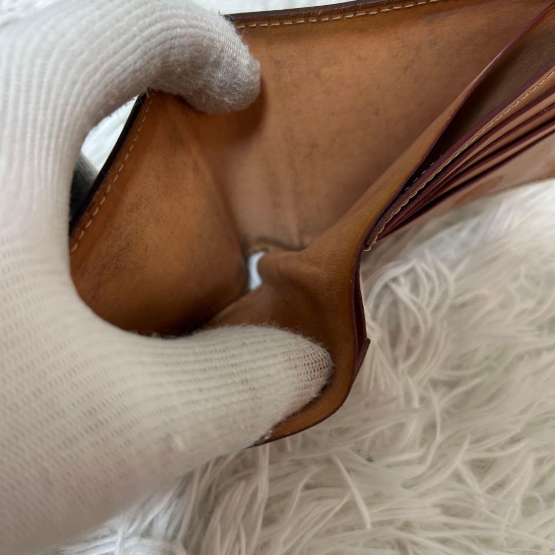 【美品✨コードバン/光沢】ガンゾ　二つ折り財布　ブラック　本革　札入れ　人気商品