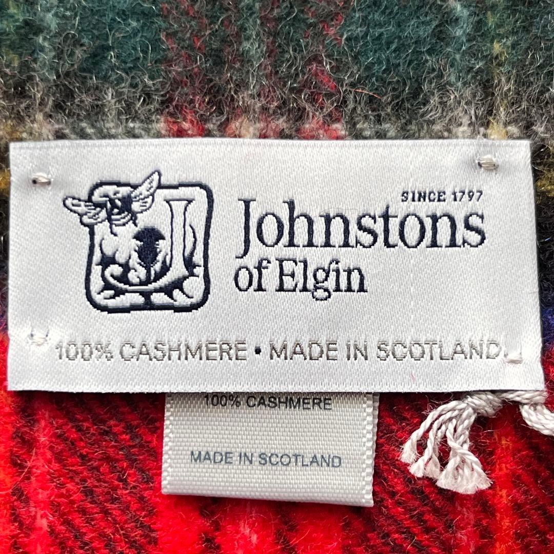 新品未使用✨Johnstonsジョンストンズ カシミア100％ チェックマフラー