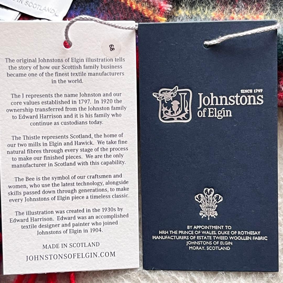 新品未使用✨Johnstonsジョンストンズ カシミア100％ チェックマフラー