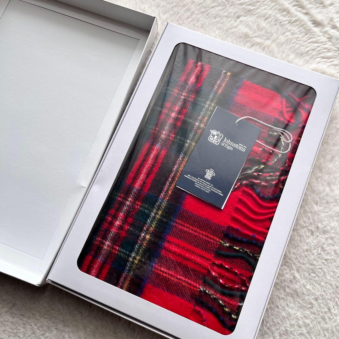 新品未使用✨Johnstonsジョンストンズ カシミア100％ チェックマフラー