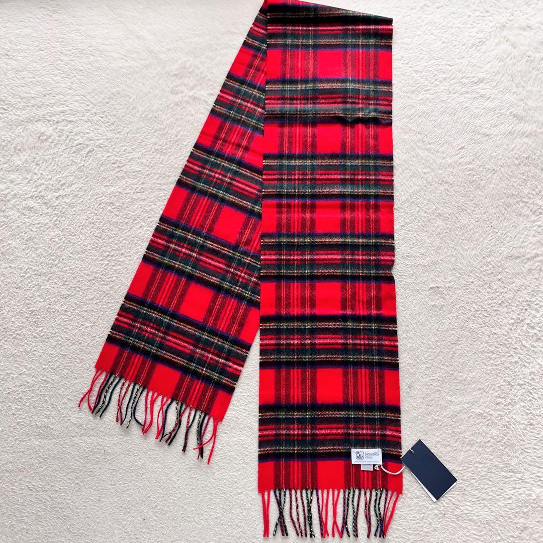 新品未使用✨Johnstonsジョンストンズ カシミア100％ チェックマフラー