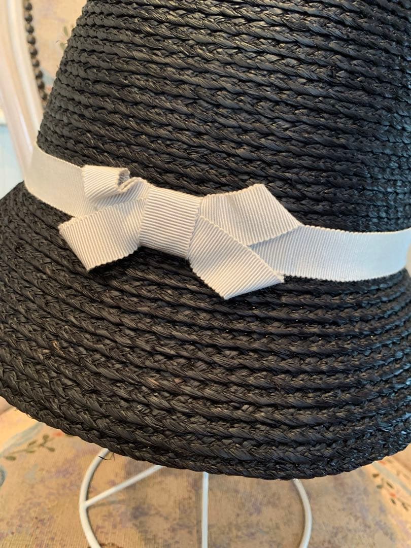 ヘレンカミンスキー　ラフィアハット 麦わら帽子　黒