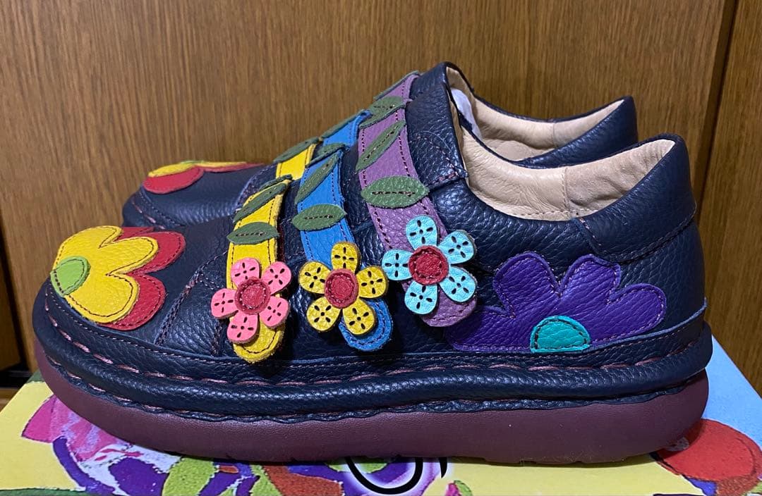 未使用　estacion エスタシオン　お花モチーフシューズ