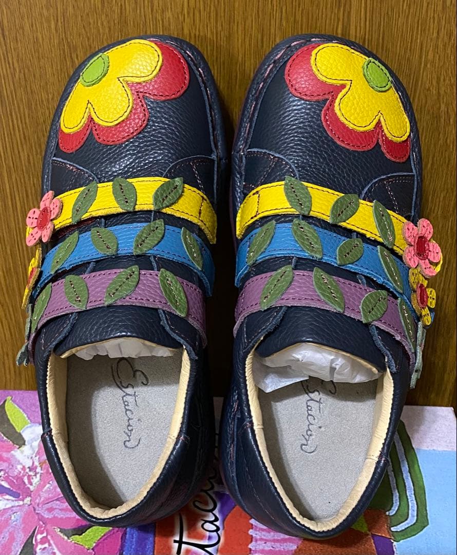 未使用　estacion エスタシオン　お花モチーフシューズ